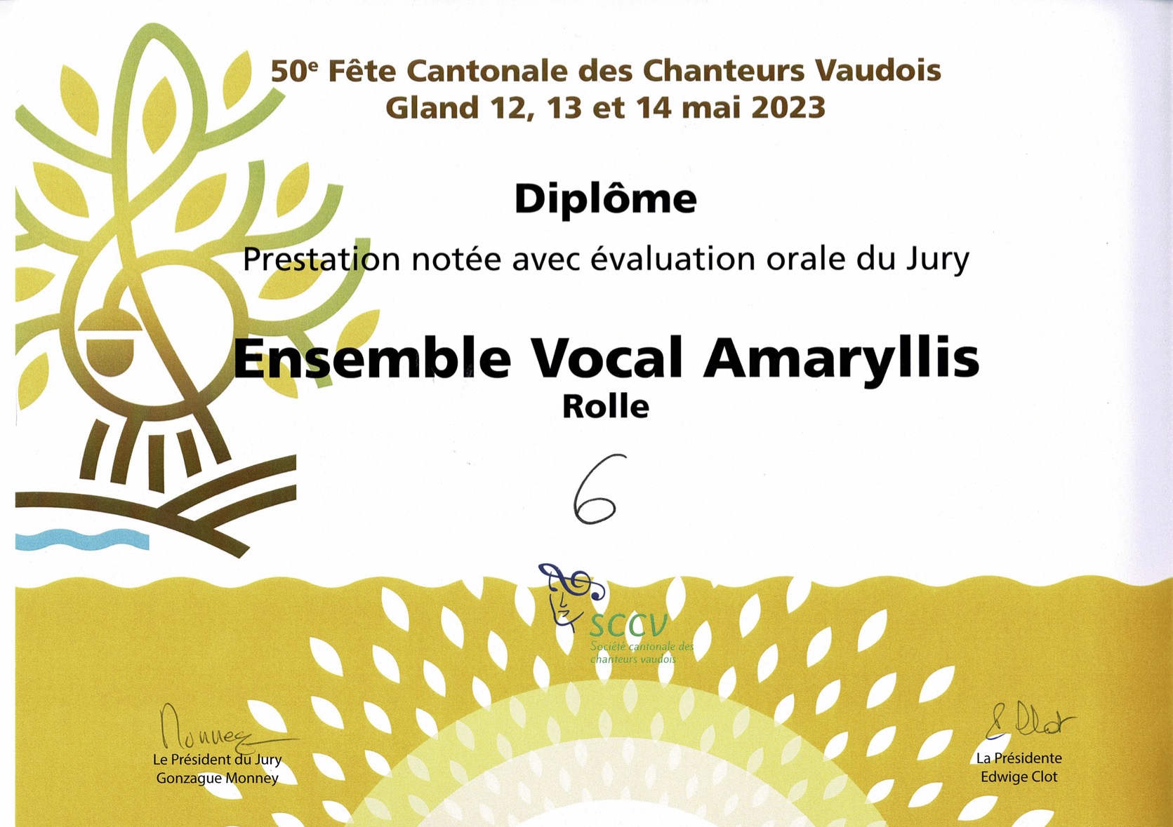 diplôme note jury de la Cantonale 2023